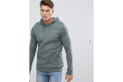 River Island Hoodie With Zip Detail In Khaki